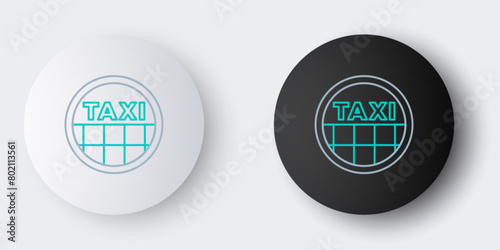 Line Taxi car roof icon isolated on grey background. Colorful outline concept. Vector