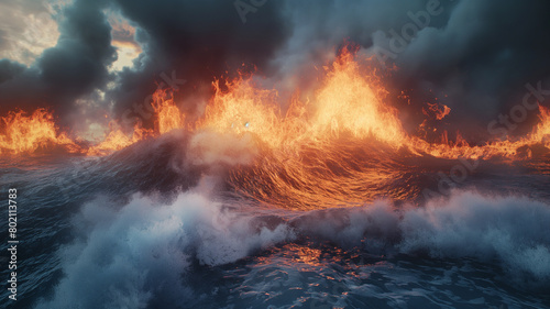 fire in the sea  photo