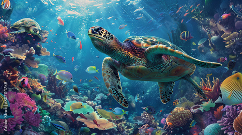 Underwater Tapestry: Celebrating the Diversity of Marine Life in Pristine Waters © William