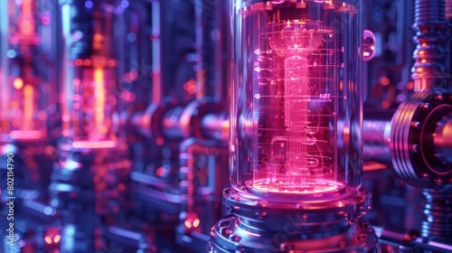 Create an image of reactor cooling systems maintaining safe operating temperatures