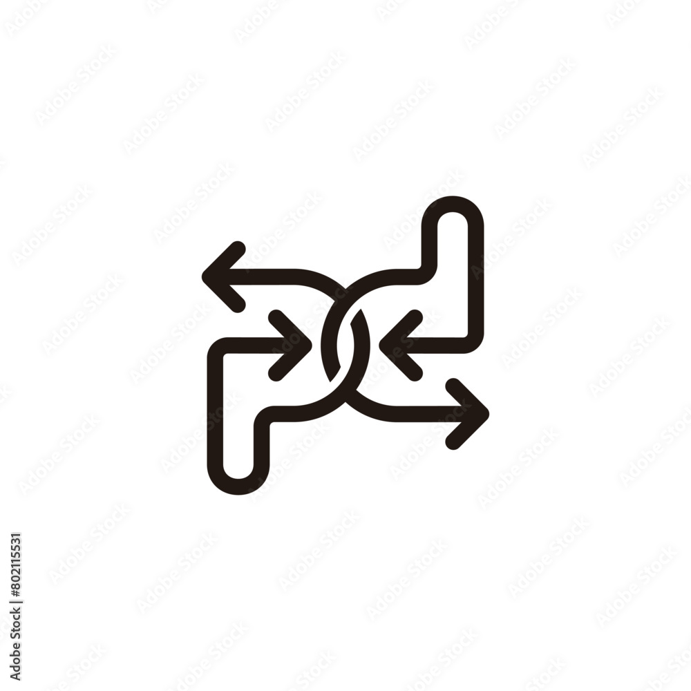 letter pd linked arrows directions logo vector