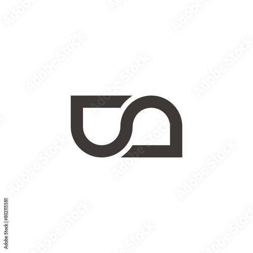 letter cn curves smooth logo vector