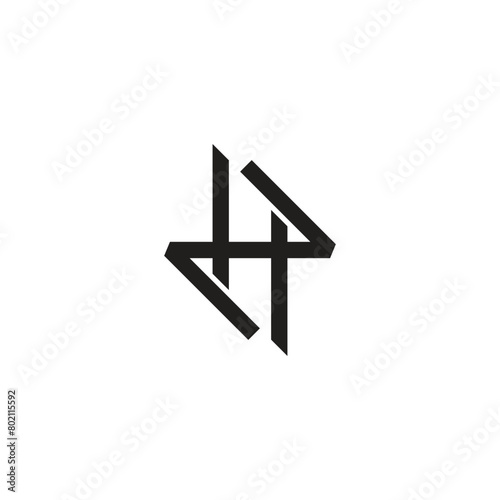 letter zh motion fast simple linked line logo vector photo