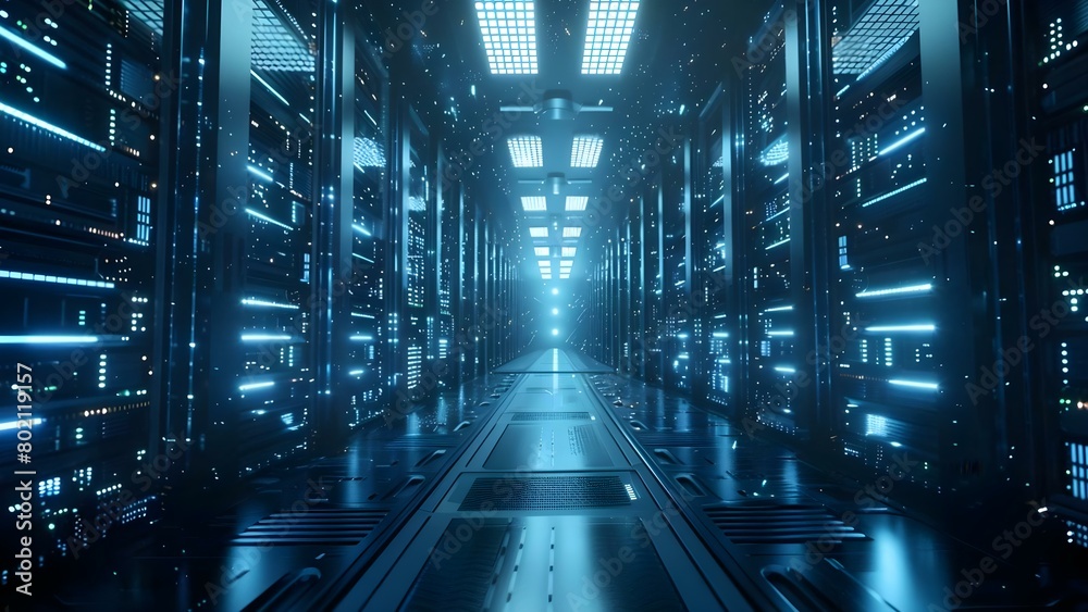 Creating a Dynamic Visual Representation of a Supercomputer with High Contrast Lighting and Cinematic Depth. Concept Supercomputer, High Contrast Lighting, Cinematic Depth Creating a Dynamic Visual Representation of a Supercomputer with High Contrast Lighting and Cinematic Depth. Concept Supercomputer, High Contrast Lighting, Cinematic Depth