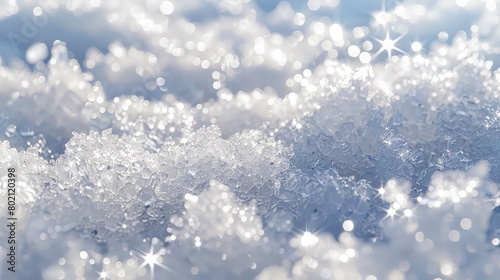 Christmas background with shinny snow flakes with sunlight 
