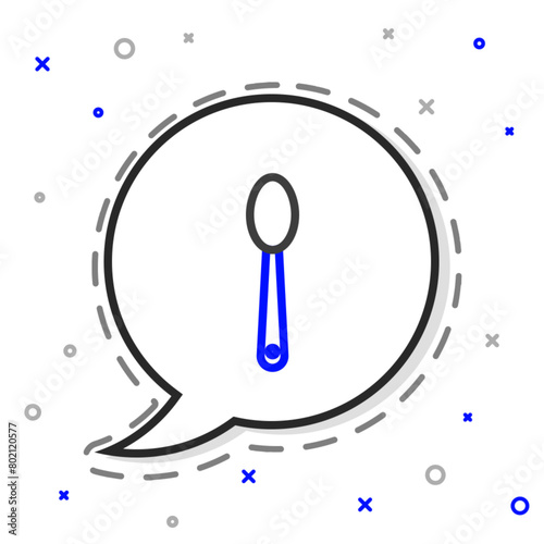 Line Heroin in a spoon icon isolated on white background. Concept of drug addiction and dependence from the narcotic. Junkie lifestyle. Colorful outline concept. Vector Illustration