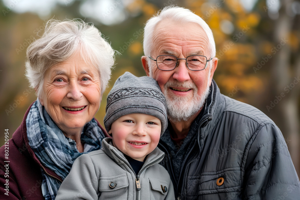 Portrait of happy grandparents with their grandson. Portrait of happy grandparents with their grandson.