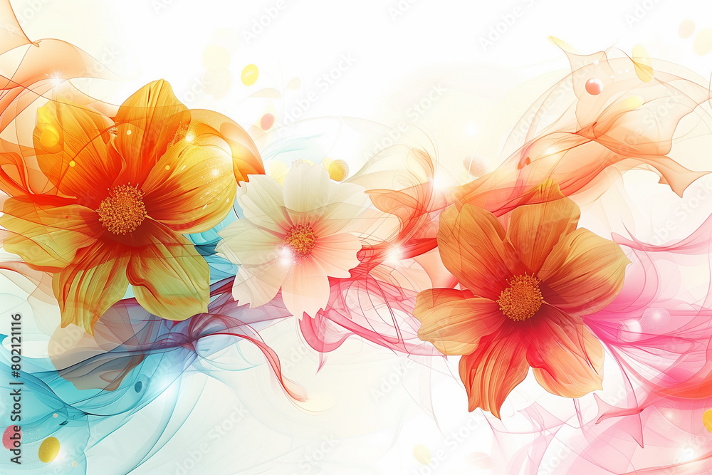 Summer abstract background with orange flowers. Summer abstract background with orange flowers.