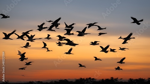 Wallpaper Mural birds on sunset Torontodigital.ca