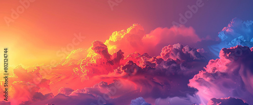 Immerse yourself in the transformative allure of a sunrise gradient animation pulsing with energy, where vibrant colors seamlessly merge into deeper hues, providing a dynamic setting for graphic photo