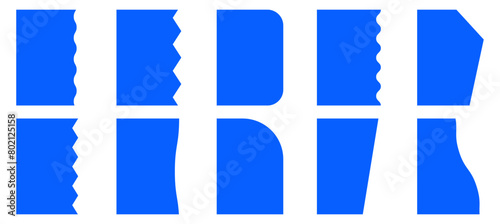 Collection of left side border, divider, separator shape of page for website, card, banner, brochure vector illustration