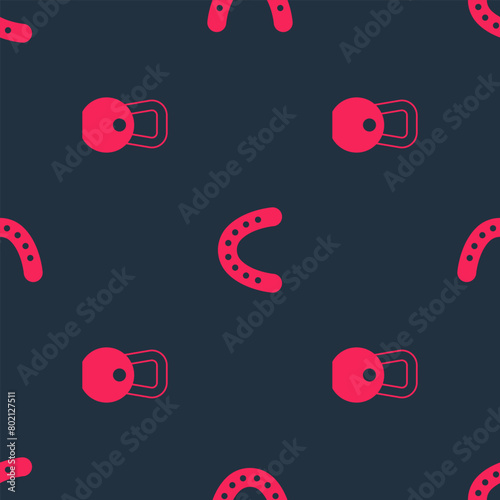 Set Weight and Mouth guard boxer on seamless pattern. Vector
