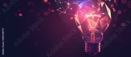 light bulb consisting of triangular lines and dots