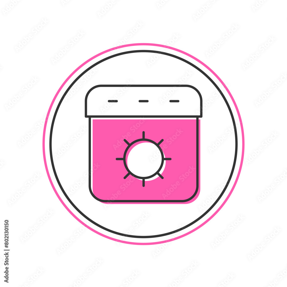 Filled outline Calendar summer icon isolated on white background. Event reminder symbol. Vector Filled outline Calendar summer icon isolated on white background. Event reminder symbol. Vector