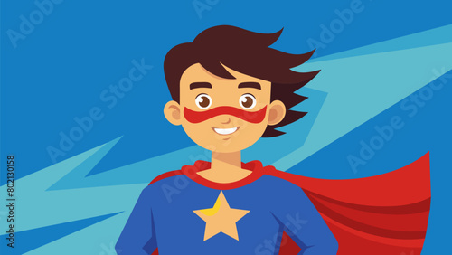 A youngster proudly showing off their flag face painting feeling like a true superhero for their country.. Vector illustration