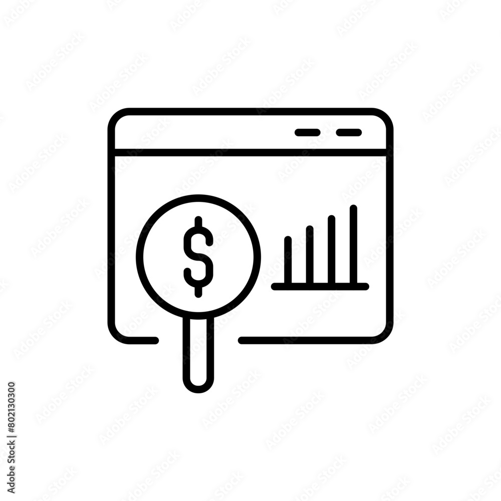 Business Report outline icons, accounting minimalist vector illustration ,simple transparent graphic element .Isolated on white background