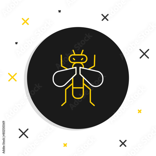 Line Insect fly icon isolated on white background. Colorful outline concept. Vector