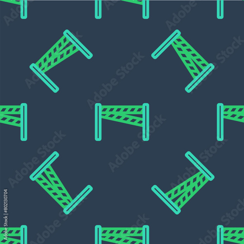 Line Crime scene icon isolated seamless pattern on blue background. Vector