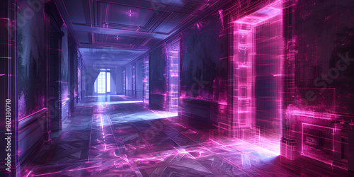 Road to the future  purple neon glow art  cinematic art  detailed textures