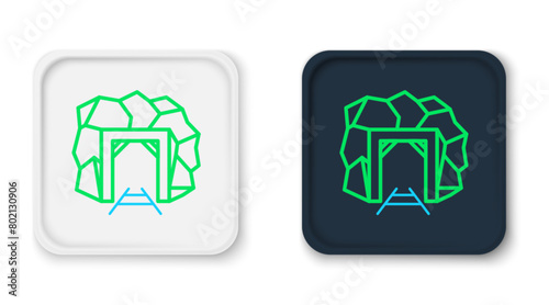 Line Mine entrance icon isolated on white background. Colorful outline concept. Vector