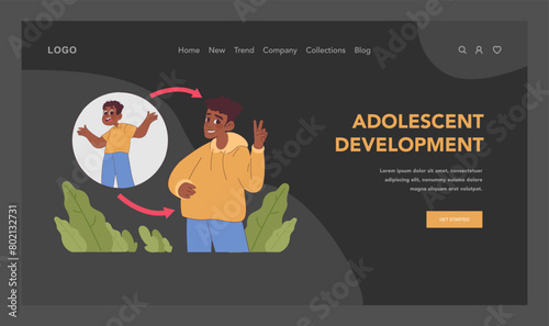 Adolescent Development concept. Flat vector illustration