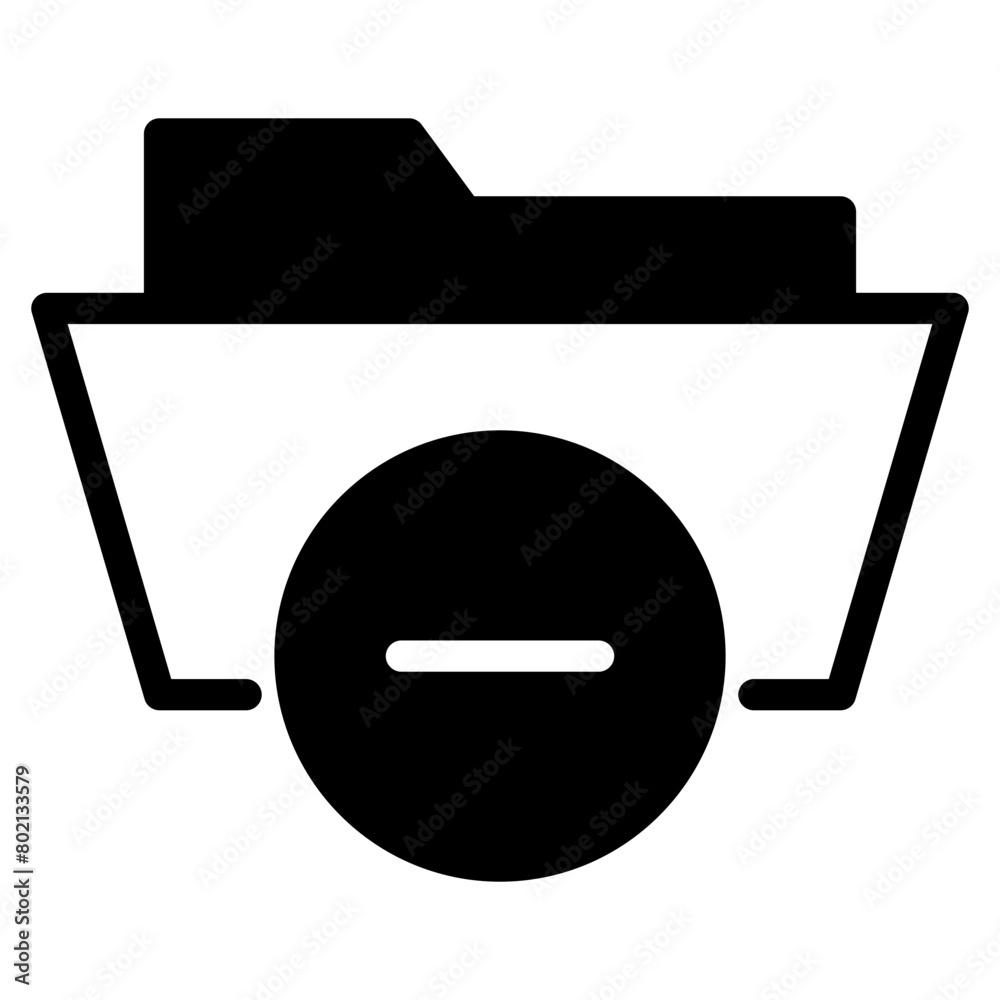 Delete folder icon folder with minus sign icon stock vector adobe stock
