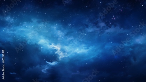 blue sky background with stars and clouds © 狐 阿