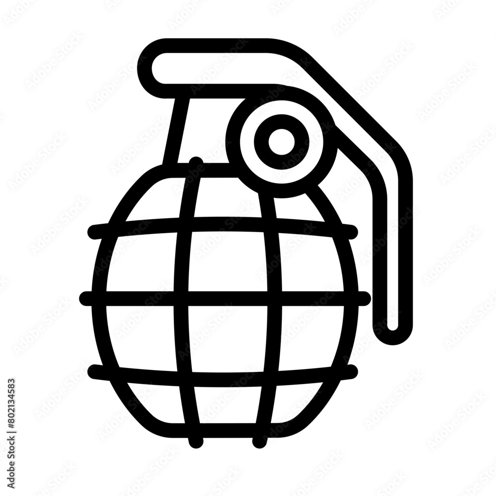 grenade icon, frag grenade simple line icon, vector illustration grenade icon, frag grenade simple line icon, vector illustration