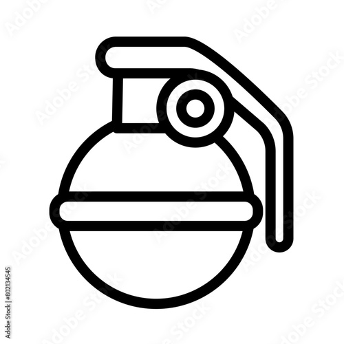 grenade icon, frag grenade simple line icon, vector illustration photo