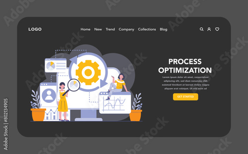 Sustainability and operational processes concept. Flat vector illustration.