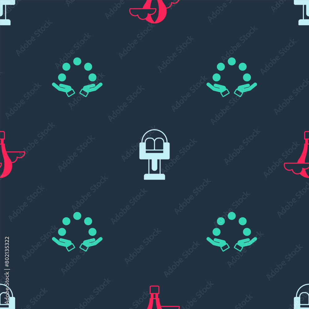 Set Hot air balloon, Attraction carousel and Juggling on seamless pattern. Vector Set Hot air balloon, Attraction carousel and Juggling on seamless pattern. Vector
