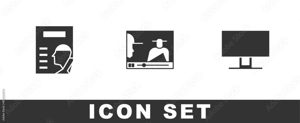 Set Cinema poster, Online play video and Smart Tv icon. Vector Set Cinema poster, Online play video and Smart Tv icon. Vector