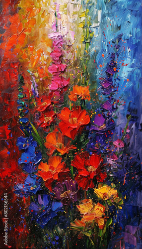 colorful flowers painting 