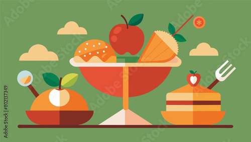 A tastetesting competition for flavors like Peach Cobbler and Apple Pie inspired by American pioneer days.. Vector illustration