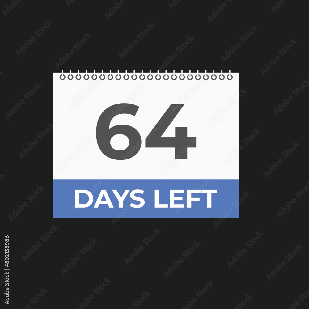 64 days to go countdown template. 64 day Countdown left days banner design. 64 Days left countdown timer 64 days to go countdown template. 64 day Countdown left days banner design. 64 Days left countdown timer