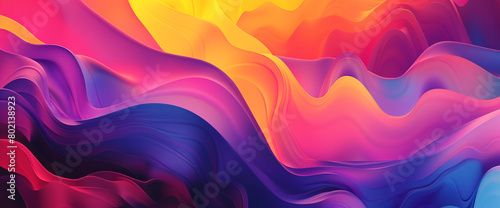 Immerse yourself in the vibrant hues of a sunrise gradient spectacle teeming with life, where bold colors seamlessly merge into rich tones, shaping an invigorating playground for graphic innovation.