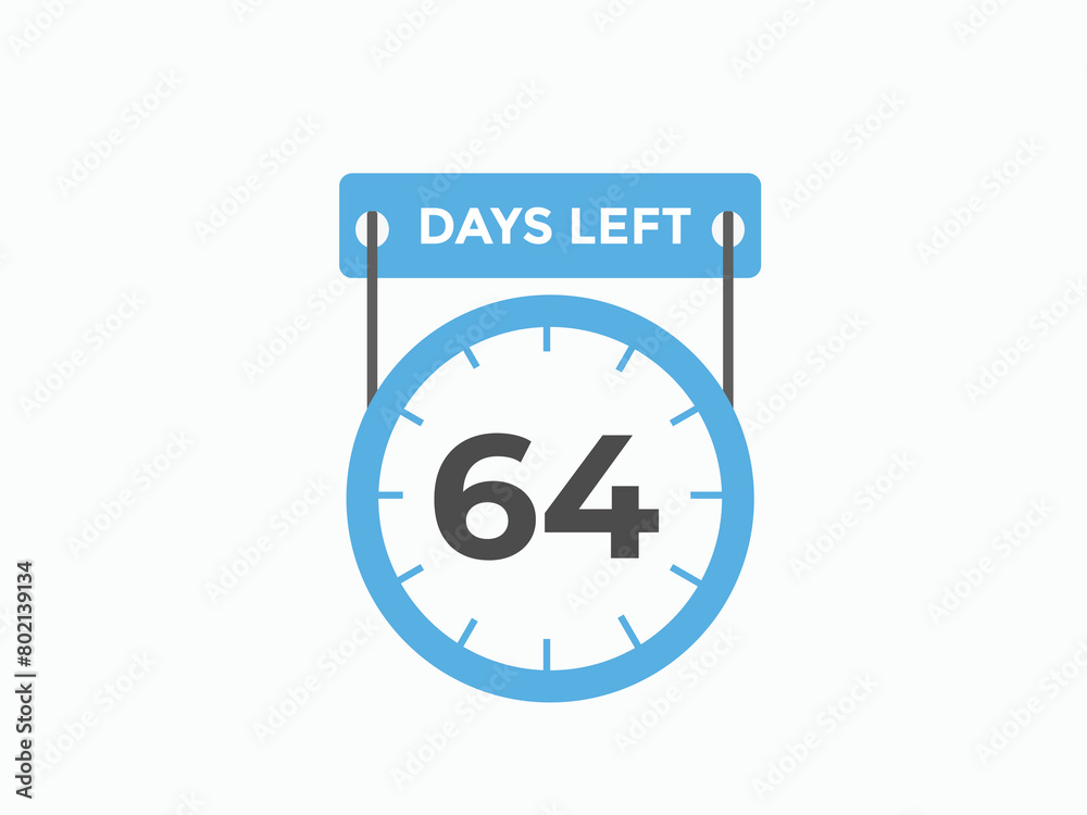 64 days to go countdown template. 64 day Countdown left days banner design. 64 Days left countdown timer 64 days to go countdown template. 64 day Countdown left days banner design. 64 Days left countdown timer