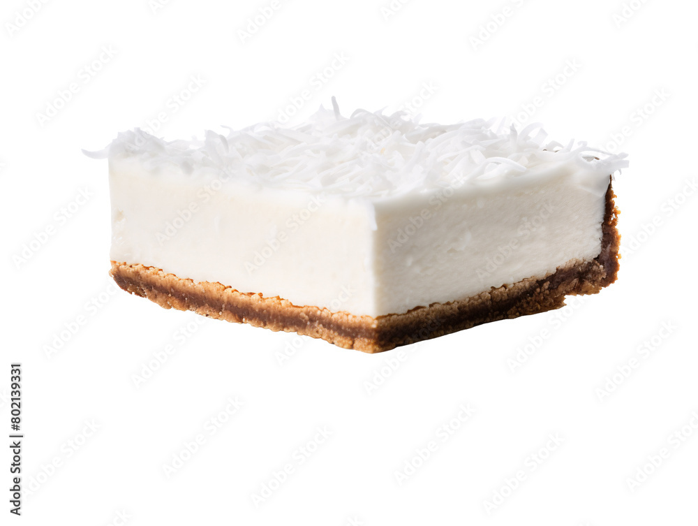 a white cake with coconut flakes