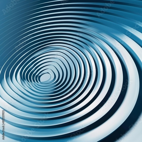 Sleek 3D background with minimalistic round lines  blue and white.