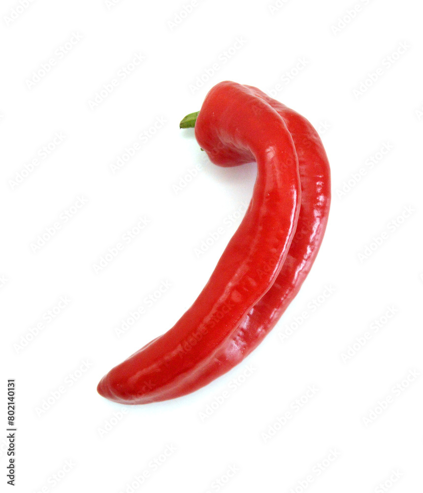 Stack colorful chili peppers isolated on the white Stack colorful chili peppers isolated on the white