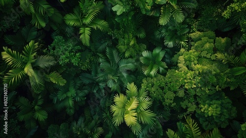 A serene image of a lush, verdant rainforest canopy, showcasing the vibrant and diverse ecosystem on World Rainforest Day.