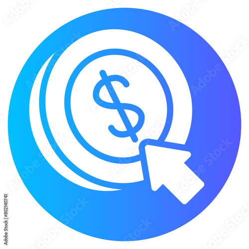 pay per click gradient icon