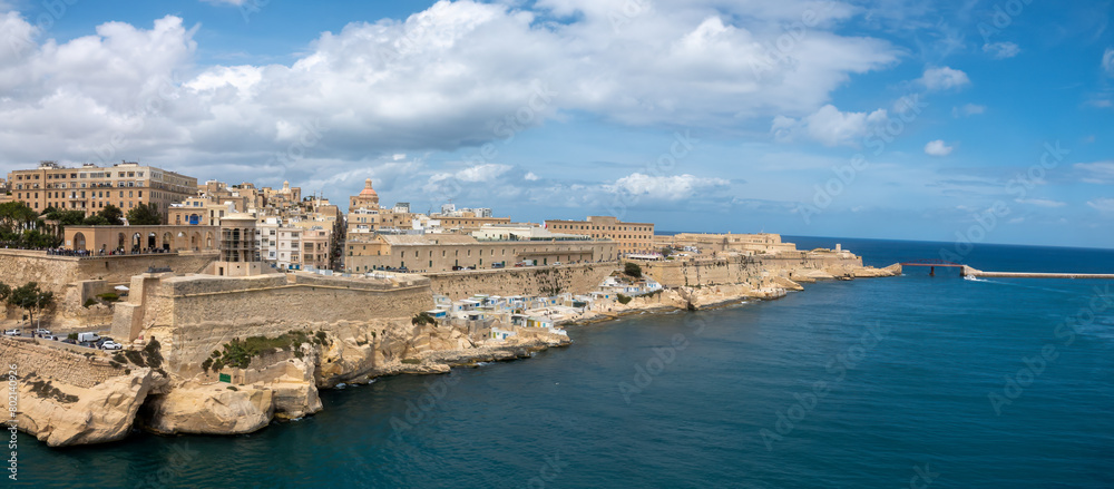 The stunning fortified waterfront of Valletta (Il-Belt) the capital of Malta