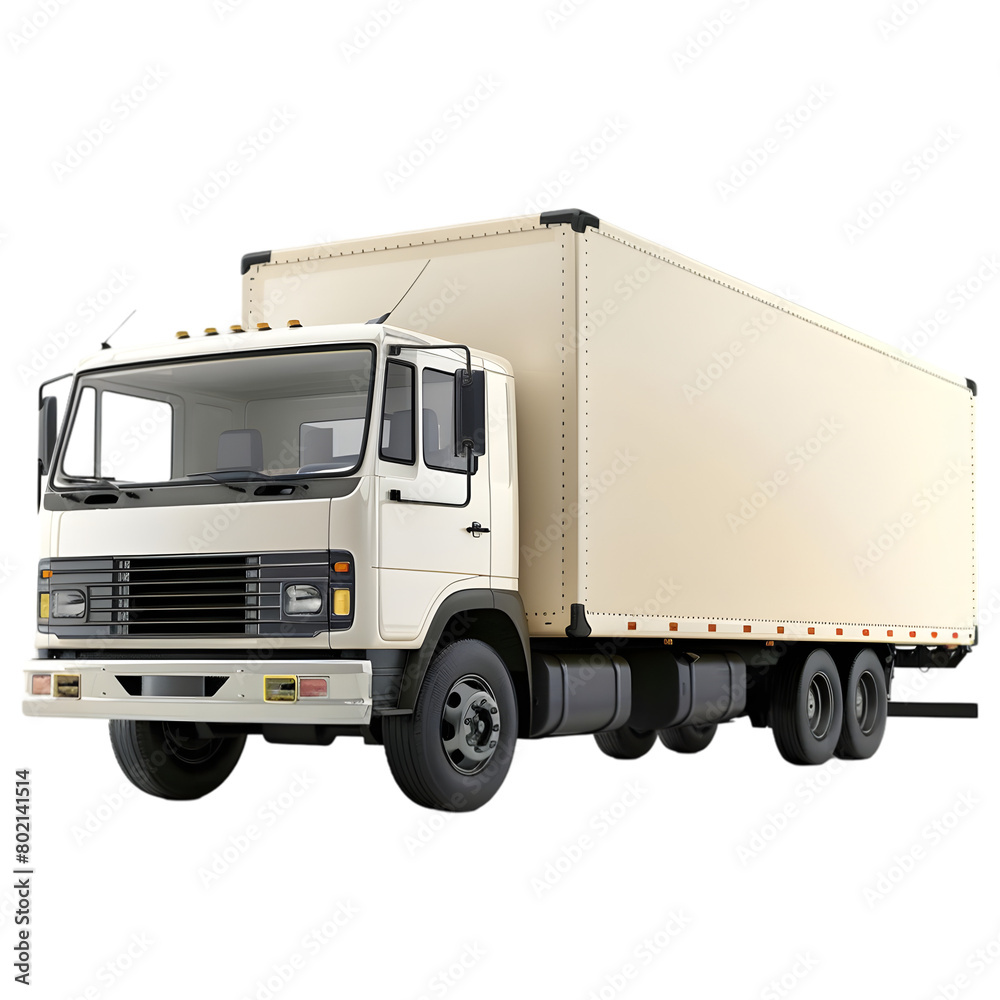 Box truck isolated on a transparent background