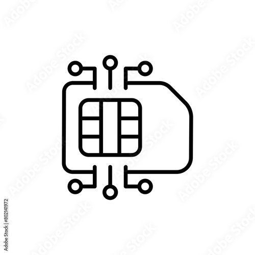 Electronic circuit outline icons, accounting minimalist vector illustration ,simple transparent graphic element .Isolated on white background