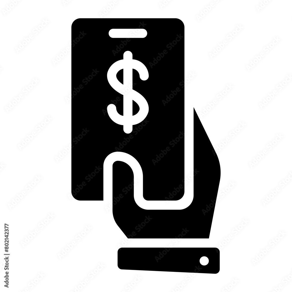 mobile payment glyph icon mobile payment glyph icon