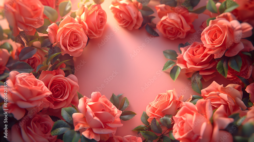Romantic Floral Composition with a Variety of Roses in Pink and Red Tones