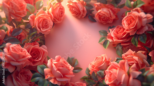 Romantic Floral Composition with a Variety of Roses in Pink and Red Tones © slonme