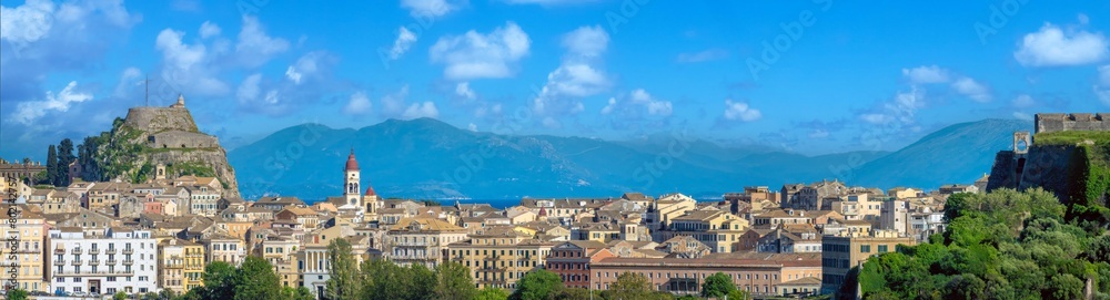 Skyline of the vibrant city of Corfu (Kerkyra), Ionian islands, Greece