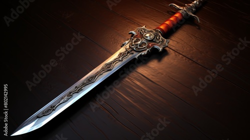 Create a legendary sword imbued with the power to vanquish evil and restore peace photo